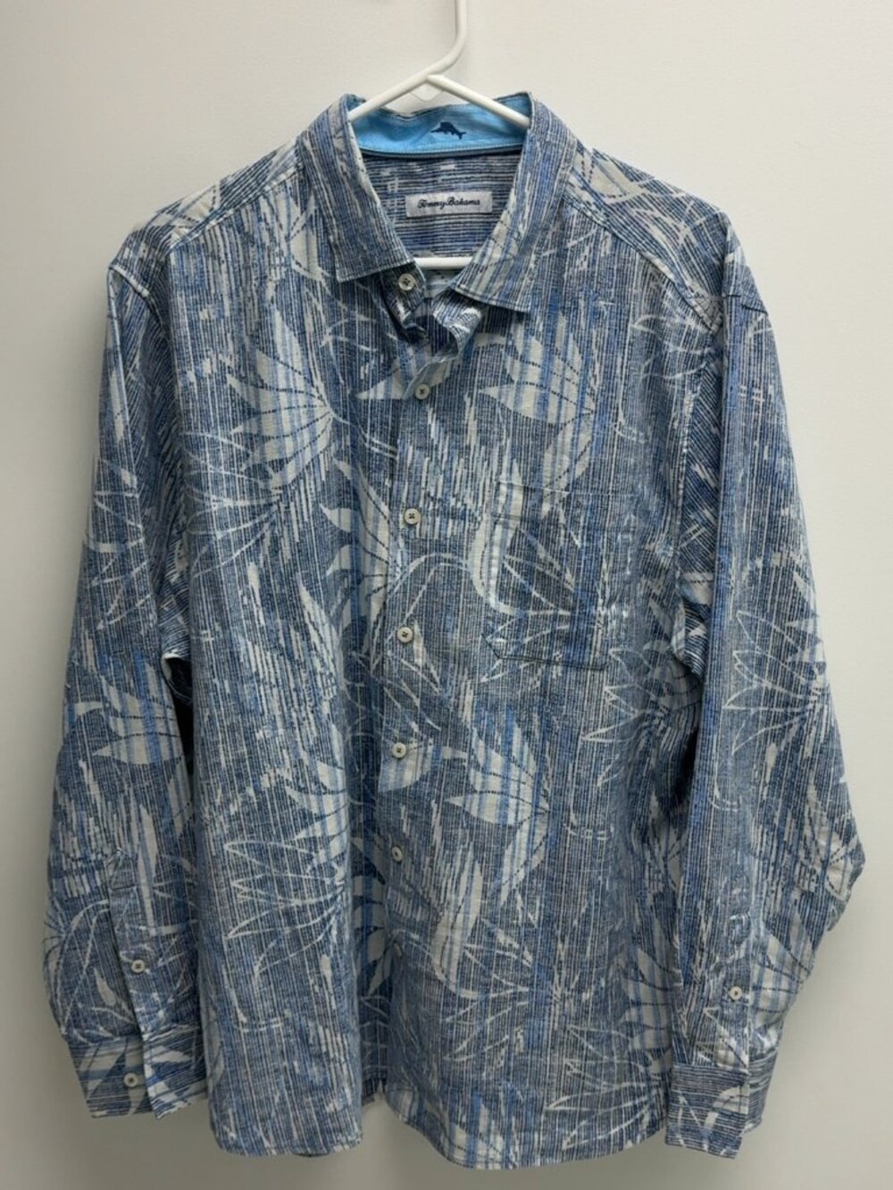 Tommy Bahama Men's Blue Tropical Print Shirt Size Large
